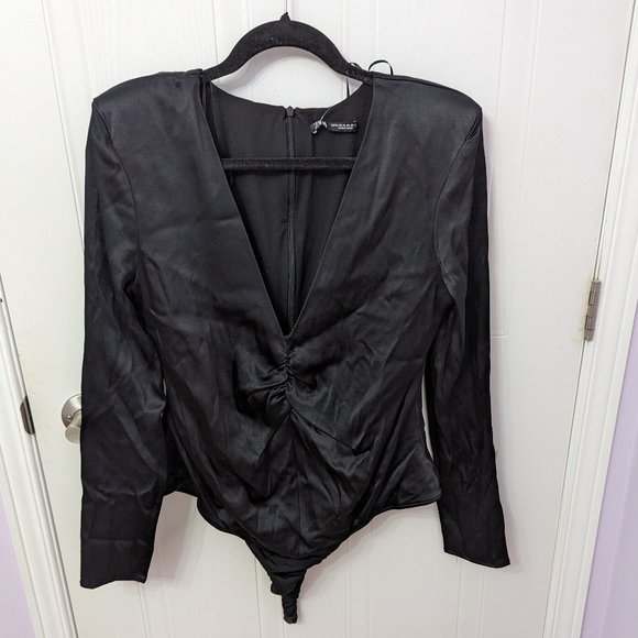 ZARA Long Sleeve Bodysuit with Shoulder Pads Size XL - Picture 1 of 5